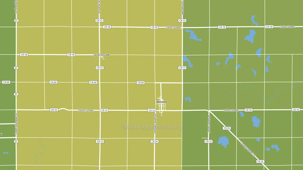 Wilmont, MN block-group voter-turnout map