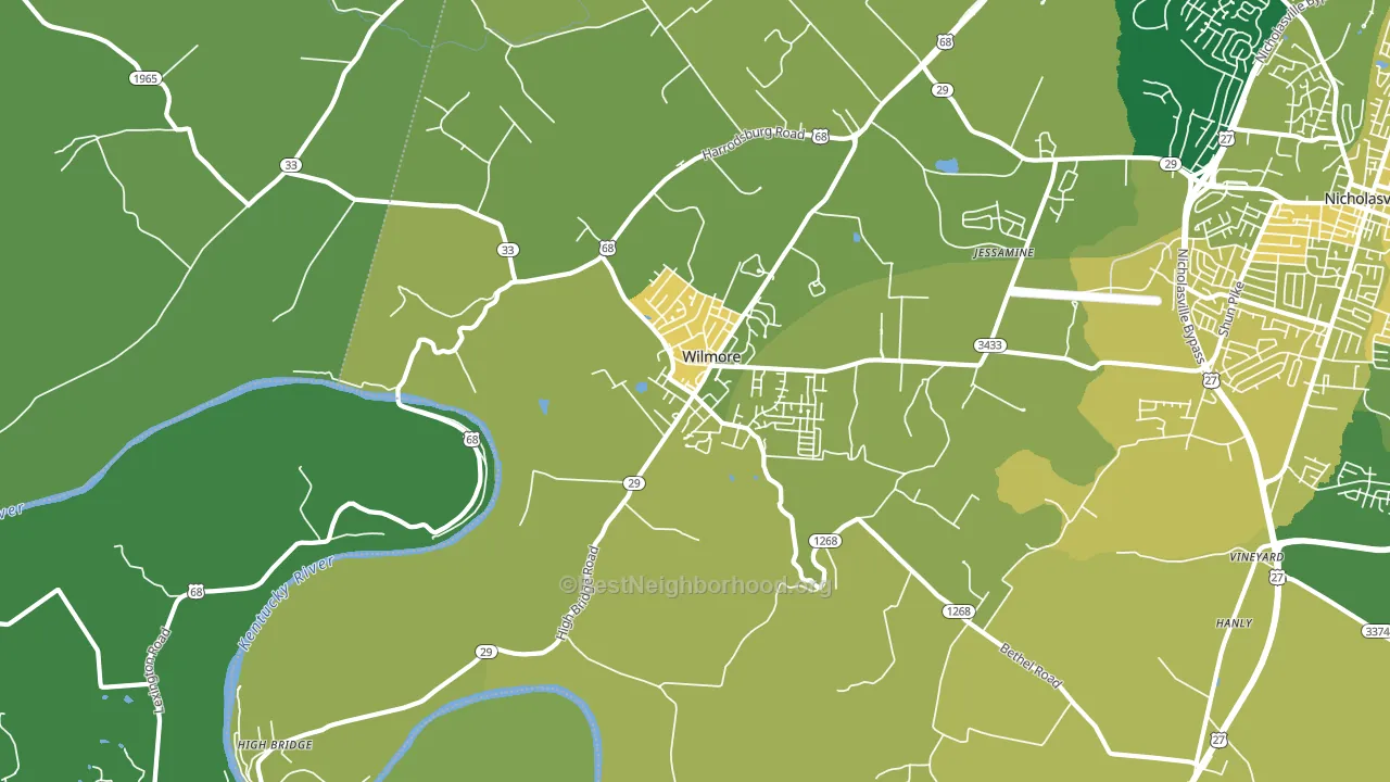 Wilmore, KY block-group voter-turnout map