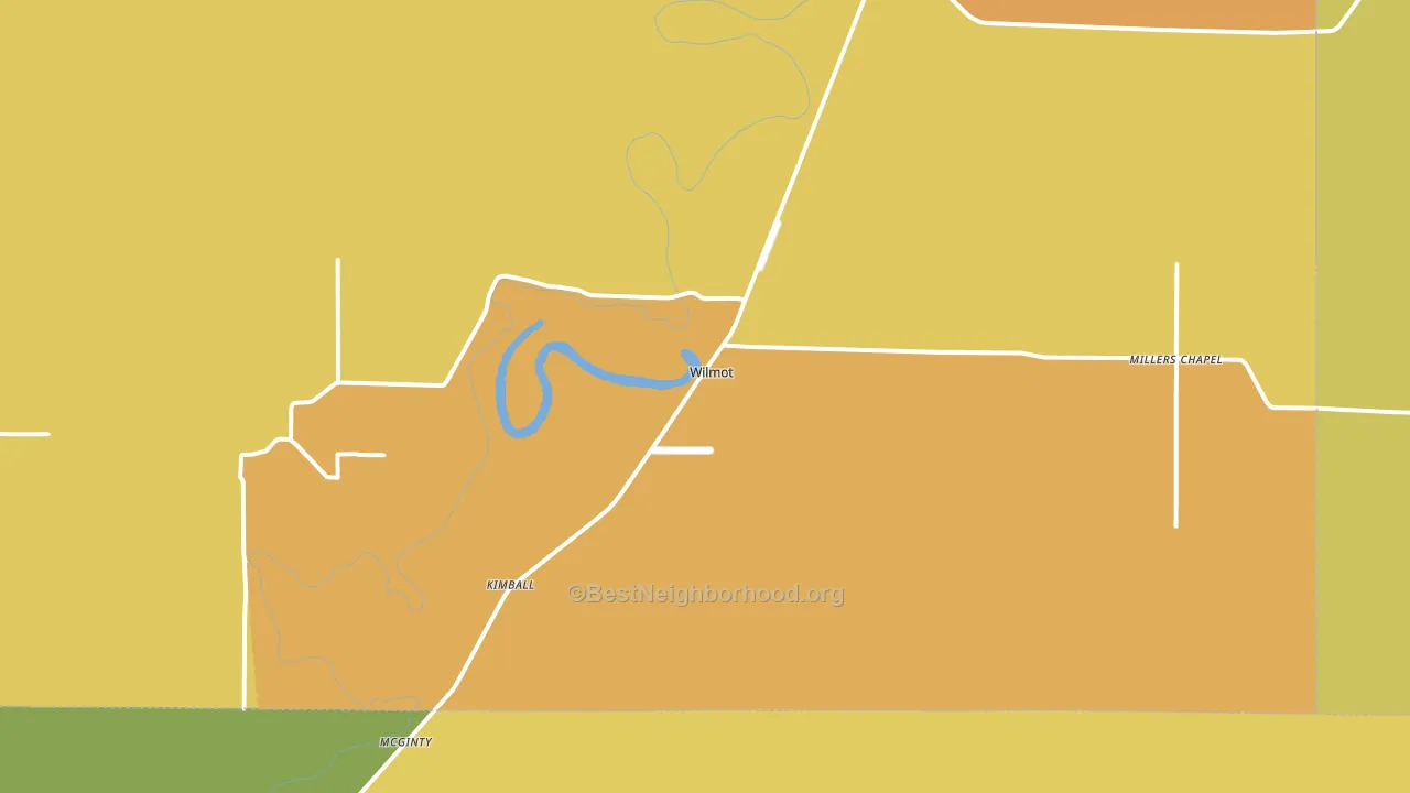 Wilmot, AR block-group voter-turnout map