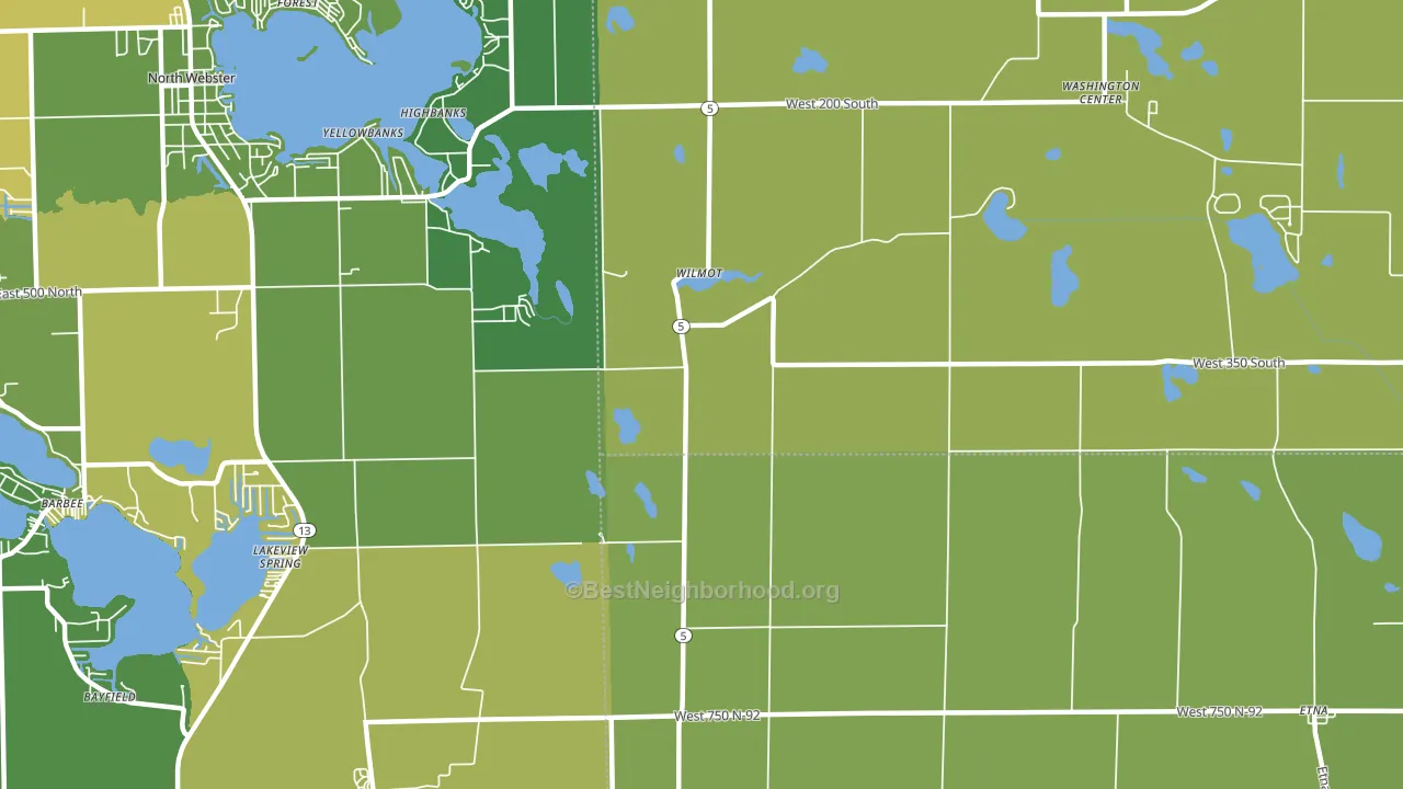 Wilmot, IN block-group voter-turnout map