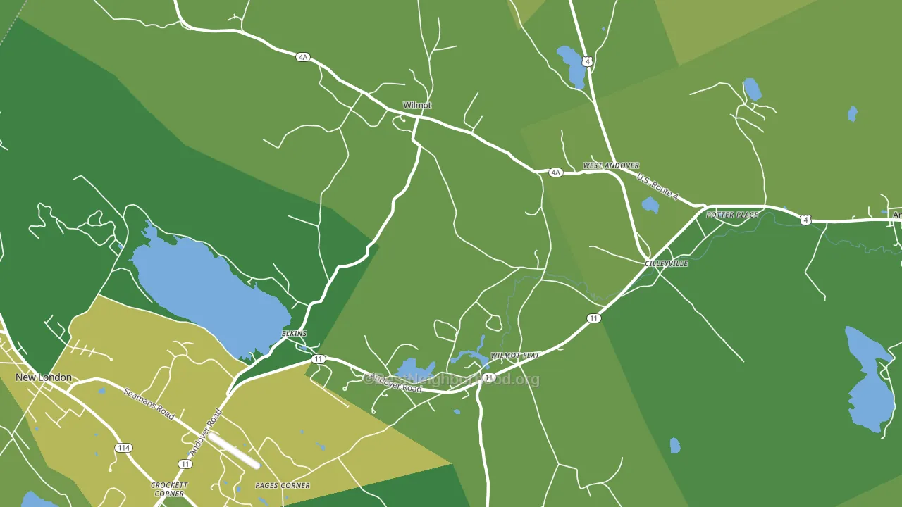 Wilmot, NH block-group voter-turnout map