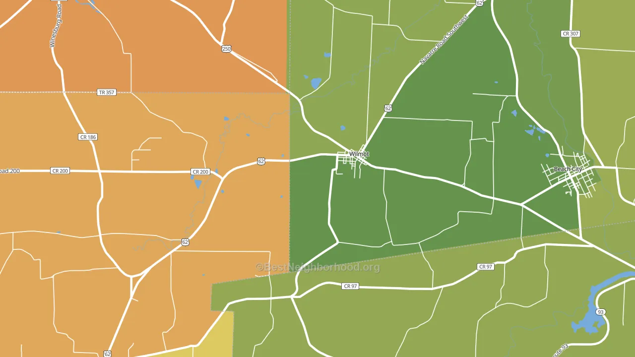 Wilmot, OH block-group voter-turnout map