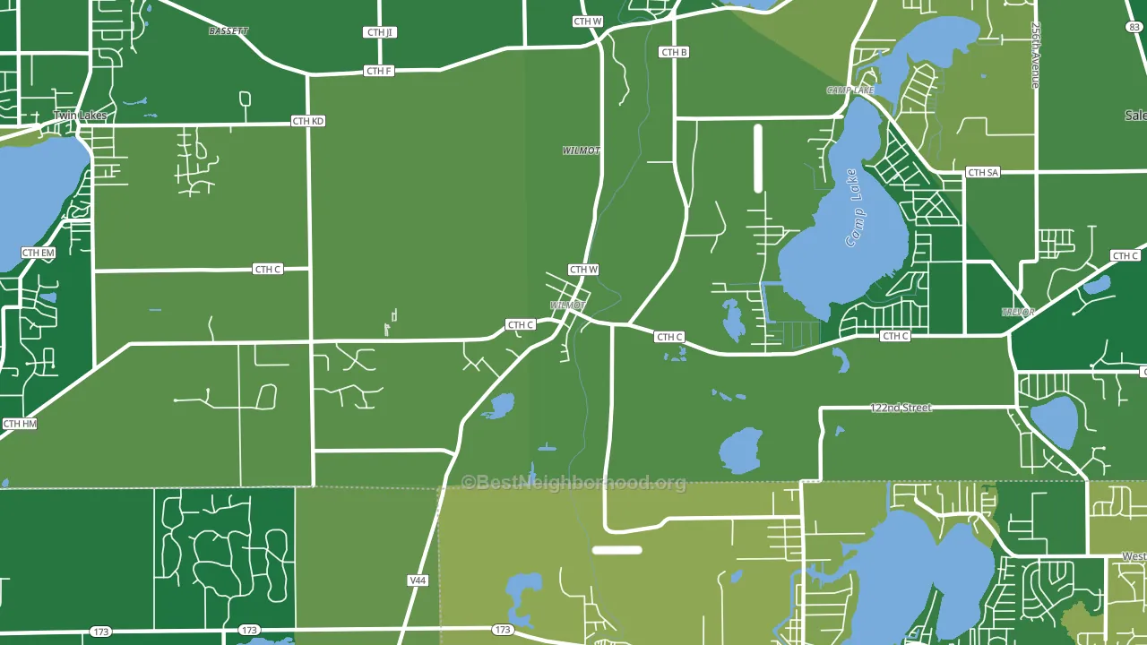 Wilmot, WI block-group voter-turnout map