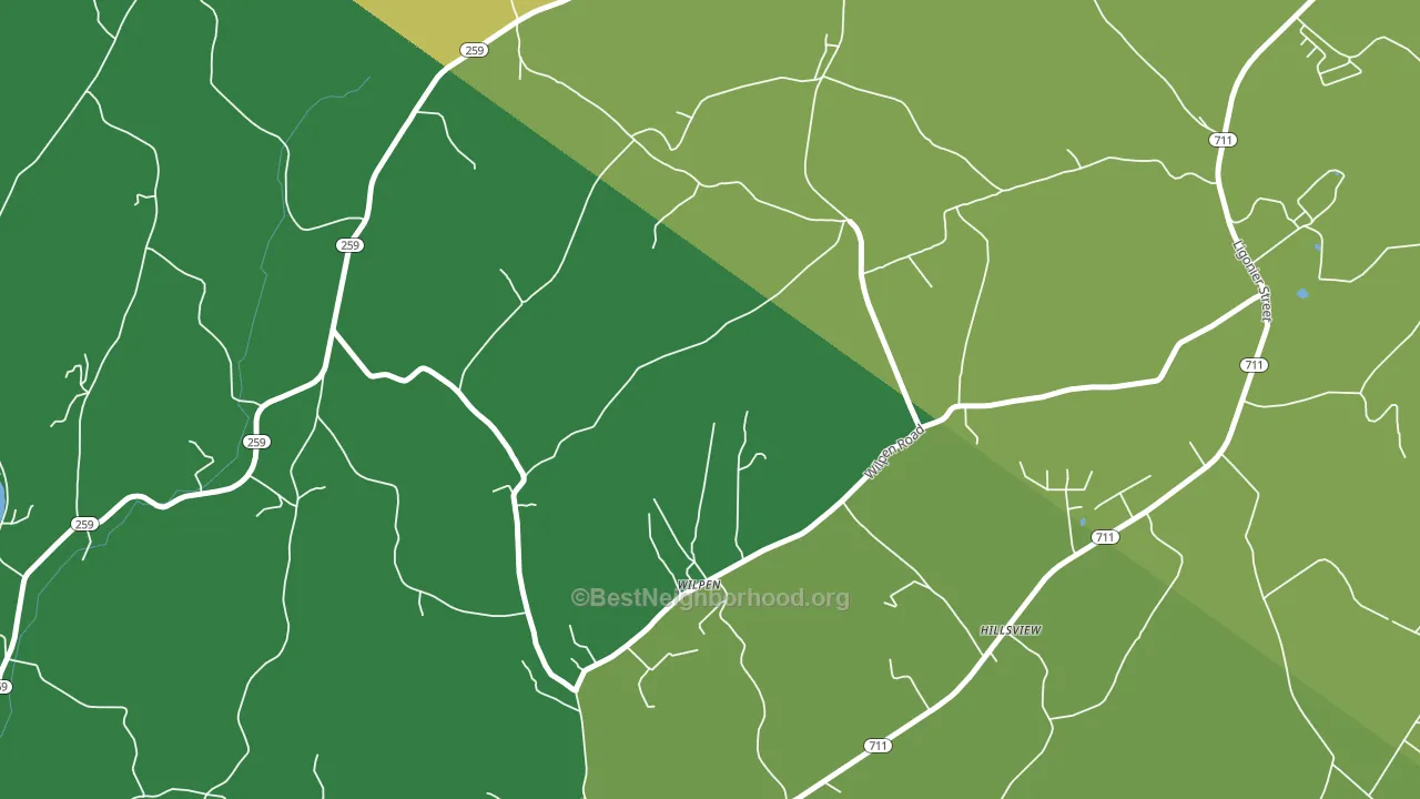 Wilpen, PA block-group voter-turnout map