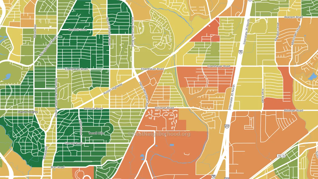 Wilshire, San Antonio, TX block-group voter-turnout map