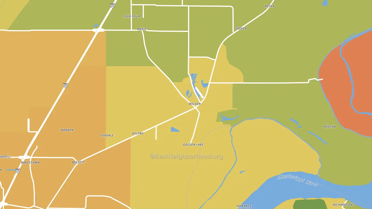 Wilson, AR block-group voter-turnout map