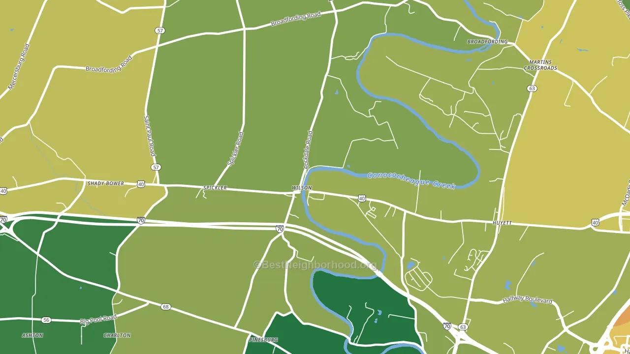 Wilson-Conococheague, MD block-group voter-turnout map