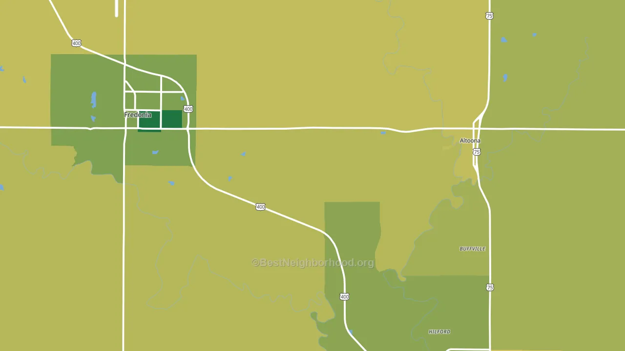 Wilson County, KS block-group voter-turnout map