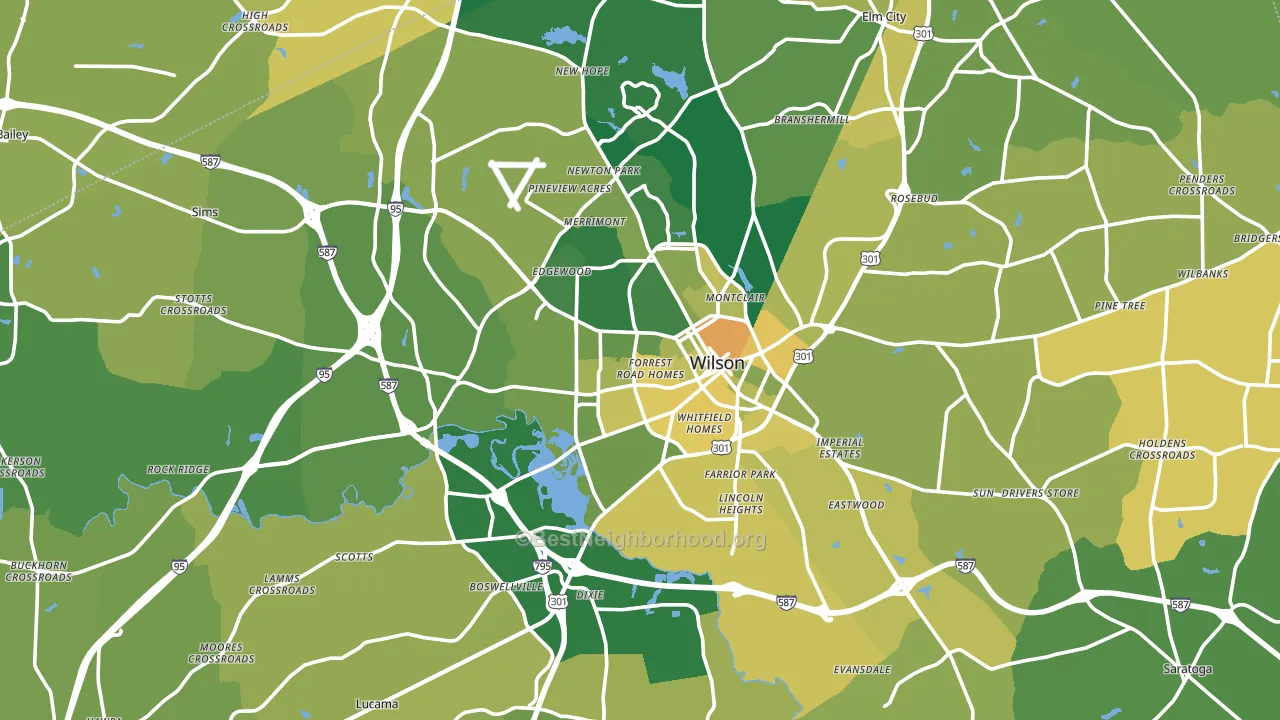 Wilson County, NC block-group voter-turnout map