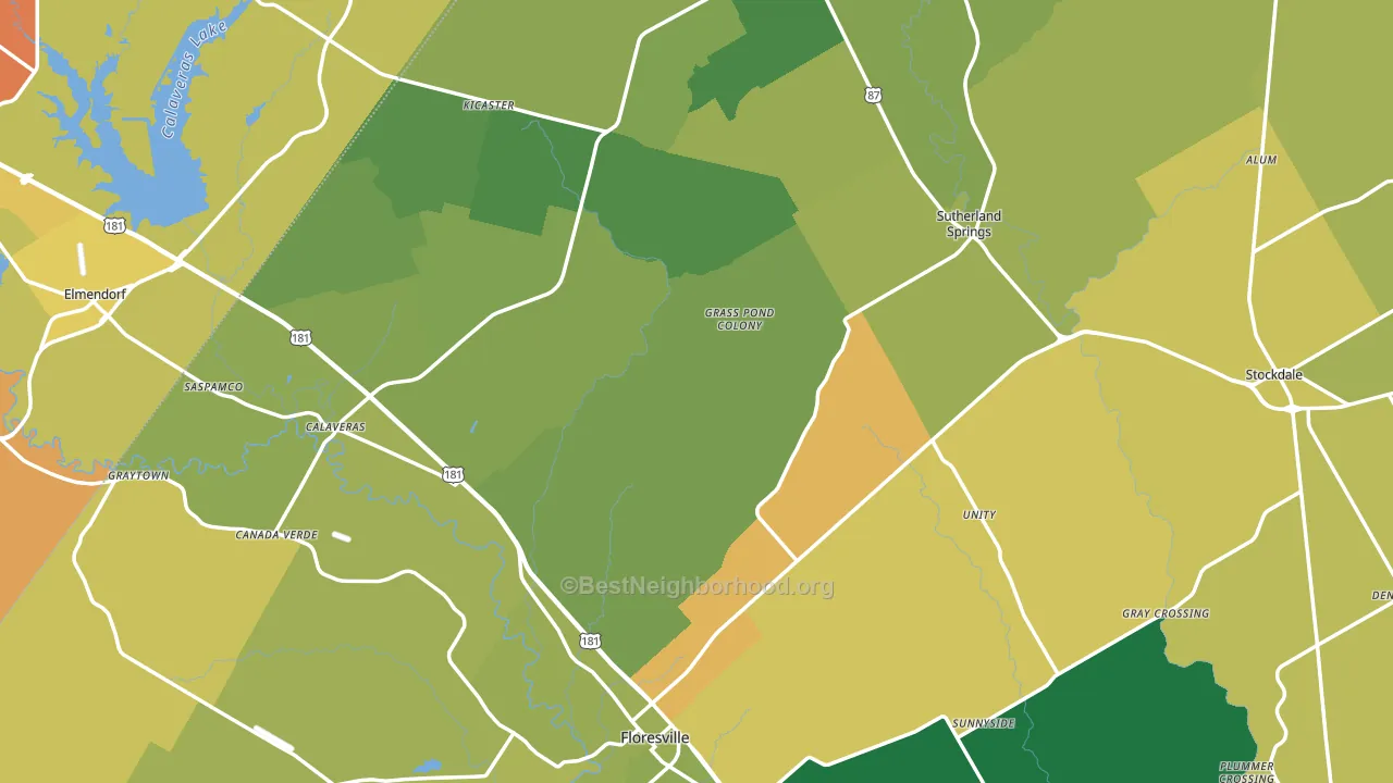 Wilson County, TX block-group voter-turnout map