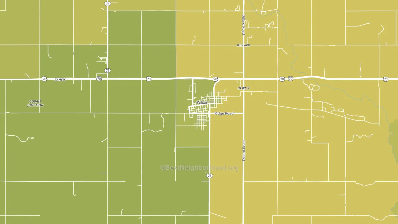 Wilson, OK block-group voter-turnout map