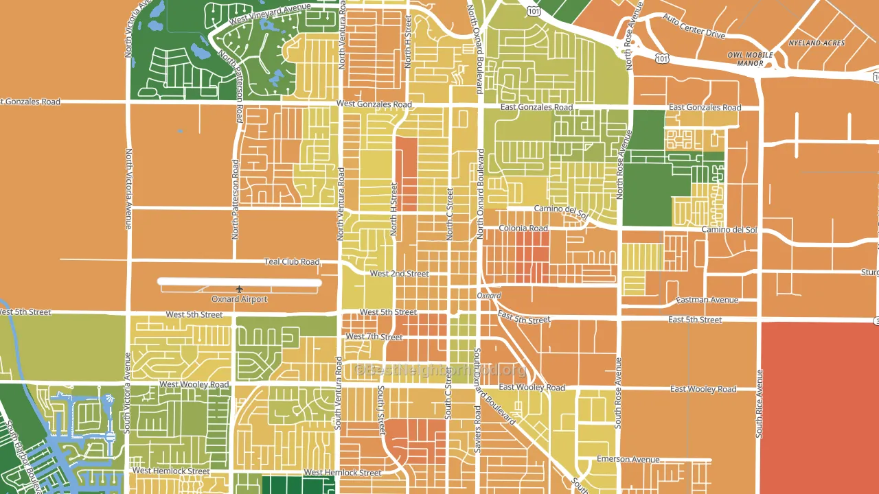 Wilson, Oxnard, CA block-group voter-turnout map