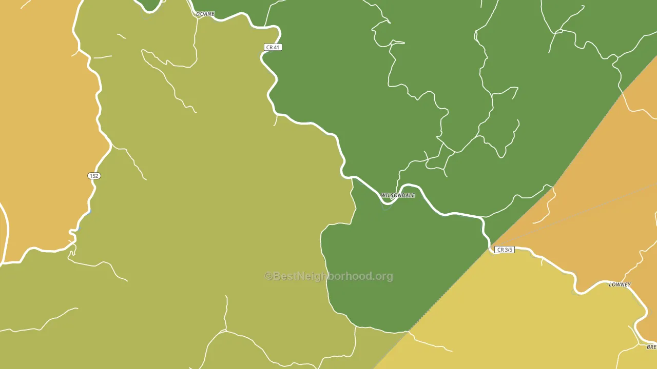 Wilsondale, WV block-group voter-turnout map