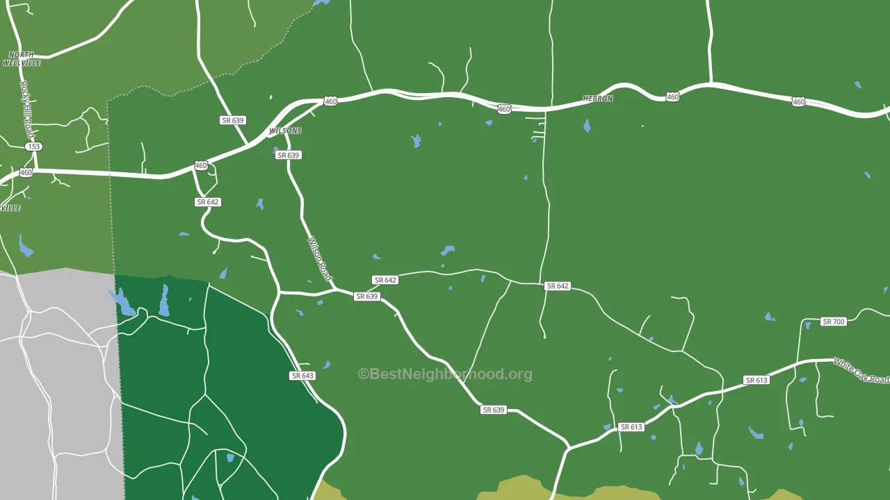 Wilsons, VA block-group voter-turnout map