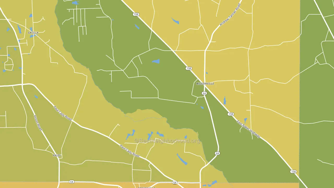 Wilsonville, GA block-group voter-turnout map