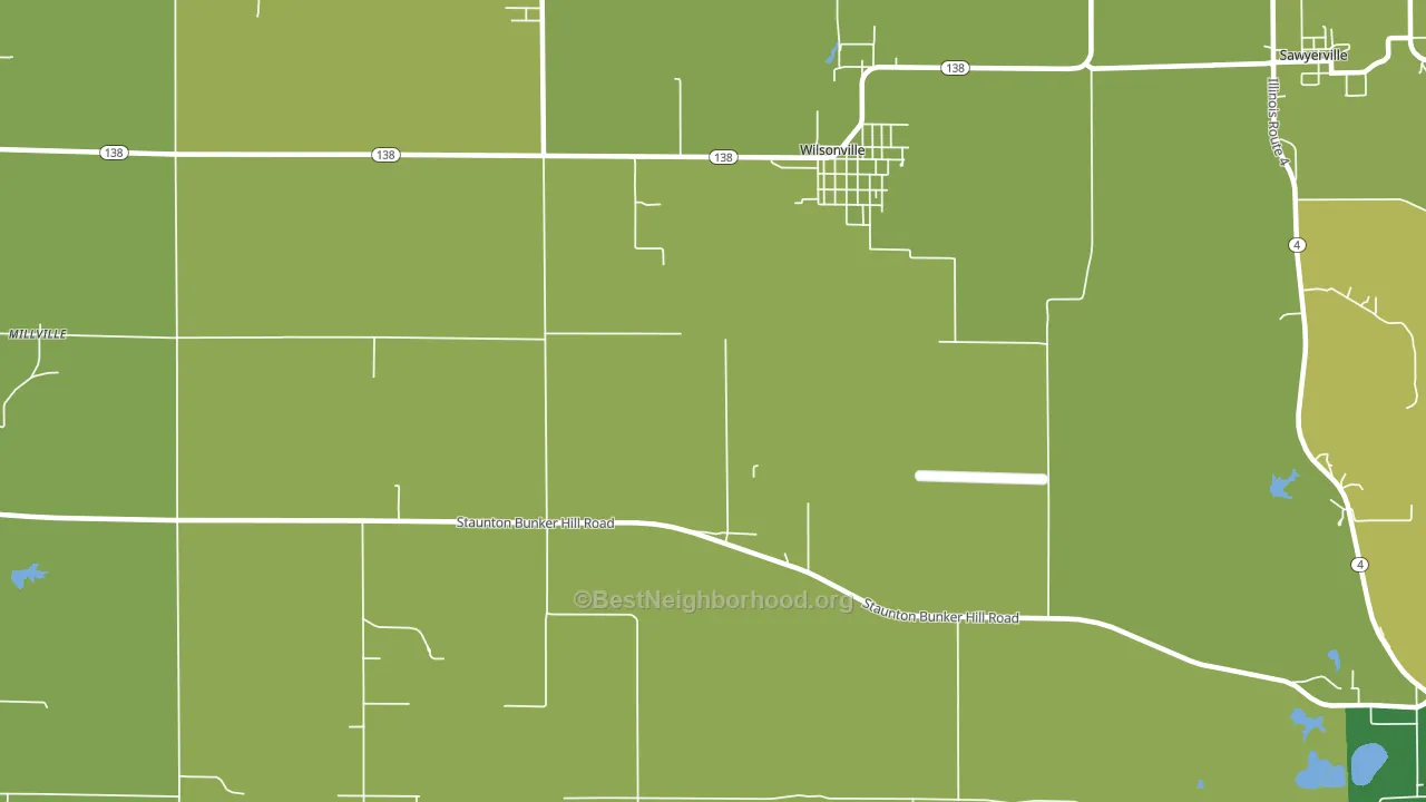 Wilsonville, IL block-group voter-turnout map