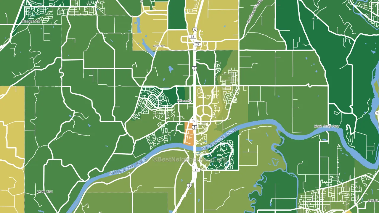 Wilsonville, OR block-group voter-turnout map