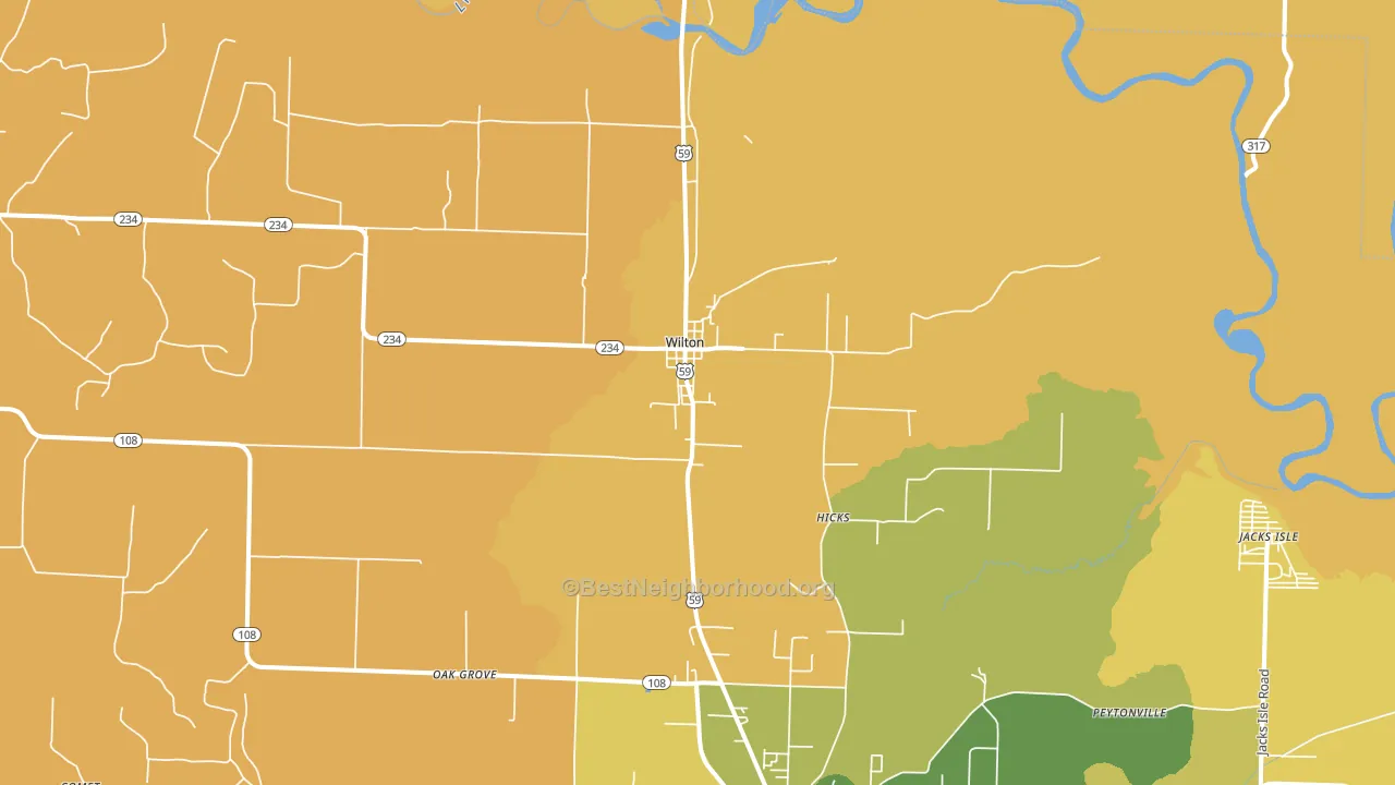 Wilton, AR block-group voter-turnout map