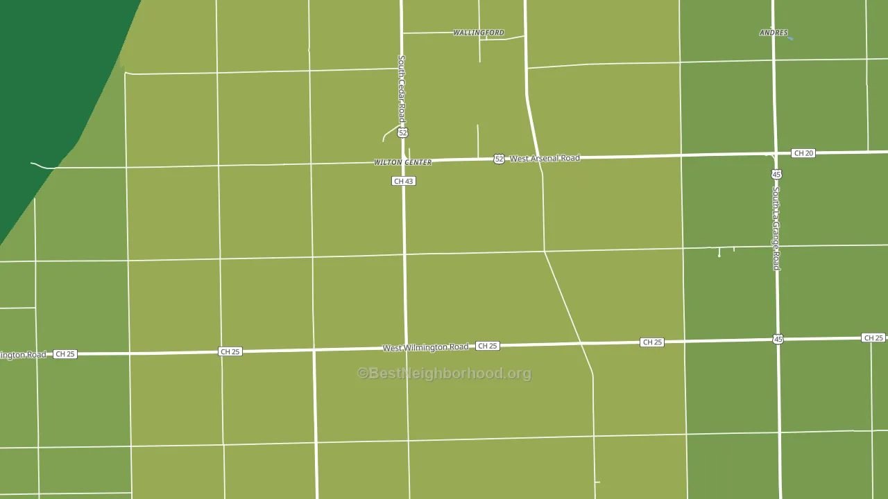 Wilton Center, IL block-group voter-turnout map