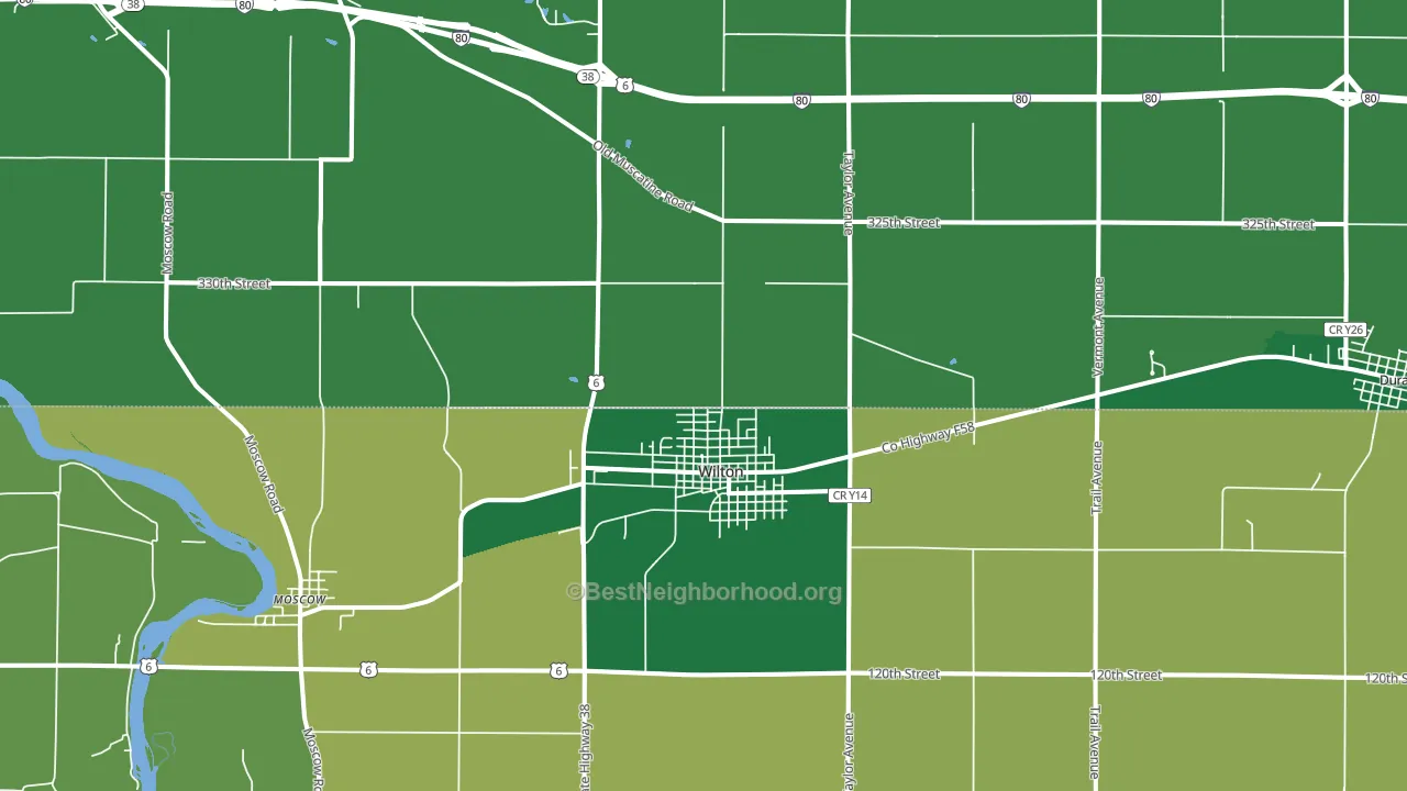 Wilton, IA block-group voter-turnout map