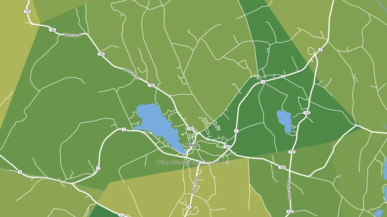 Wilton, ME block-group voter-turnout map