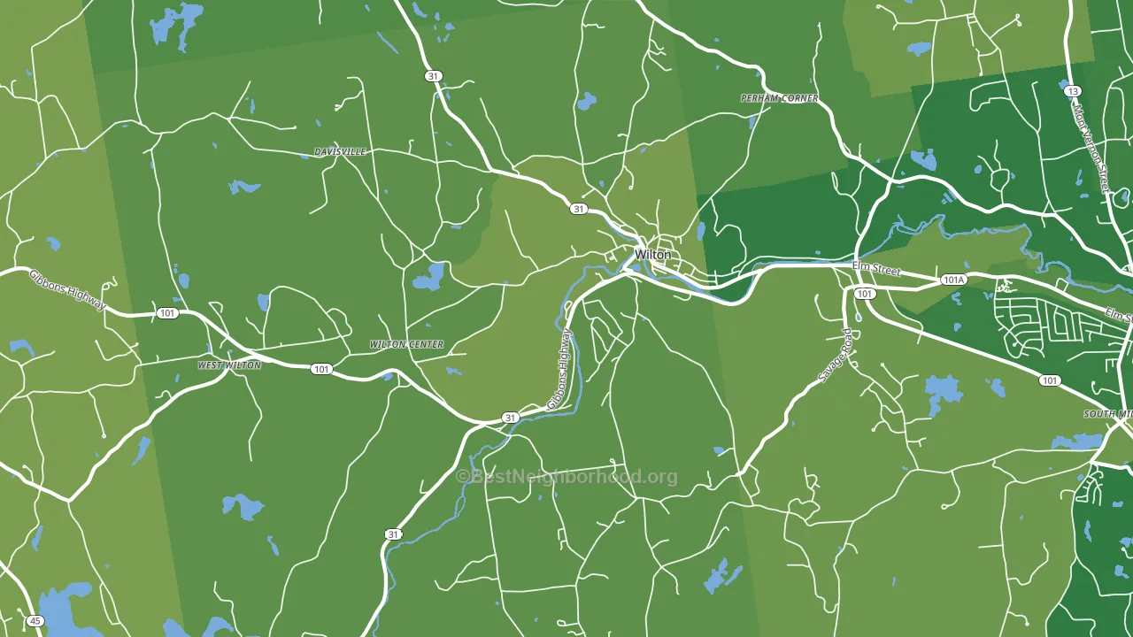 Wilton, NH block-group voter-turnout map