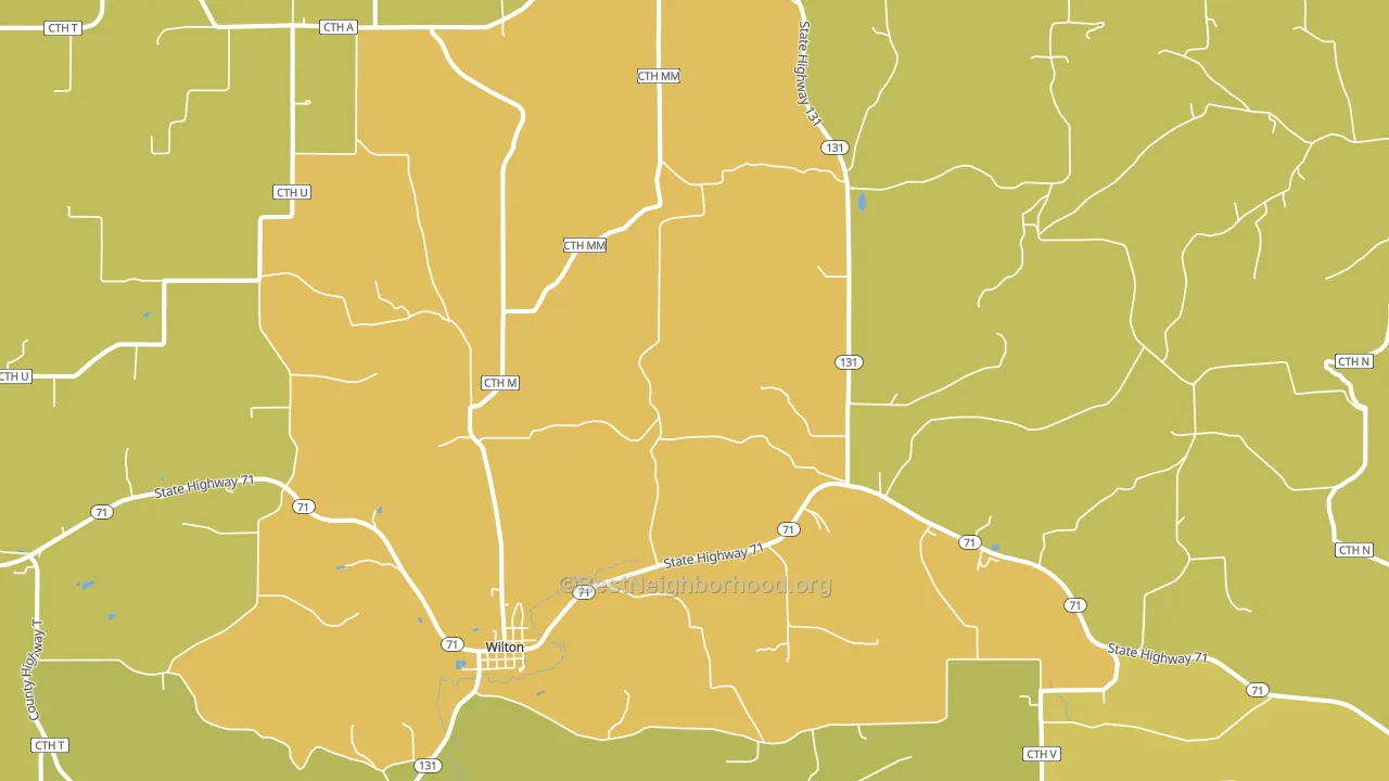 Wilton, WI block-group voter-turnout map