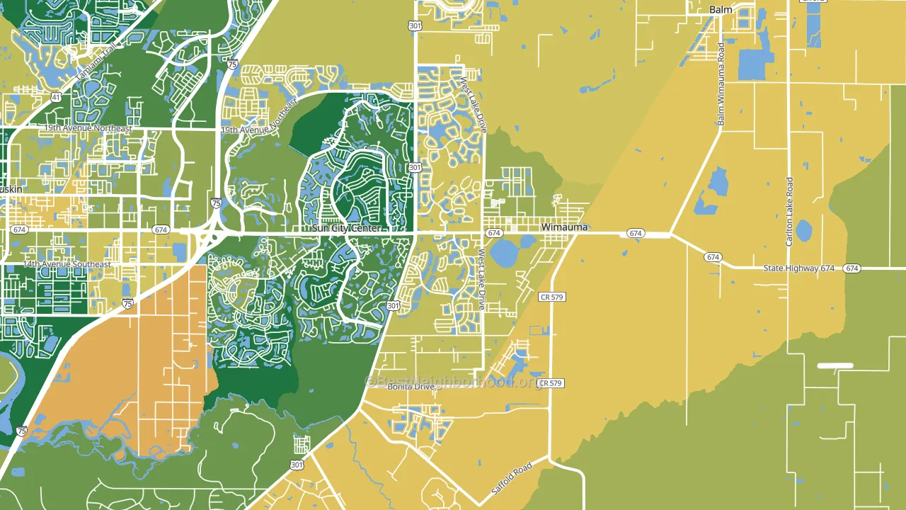 Wimauma, FL block-group voter-turnout map