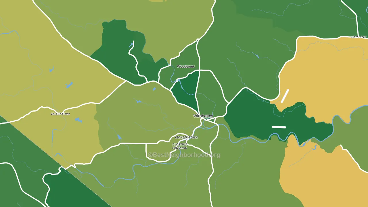 Wimberley, TX block-group voter-turnout map