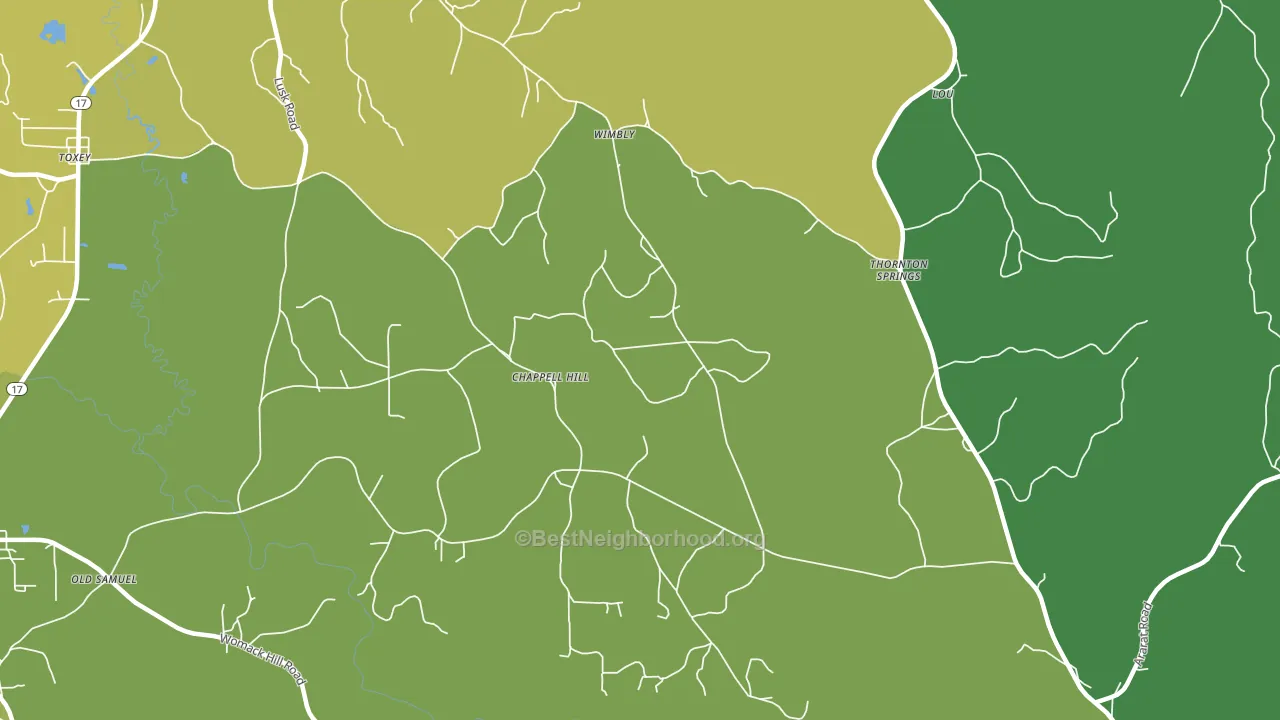 Wimberly, AL block-group voter-turnout map
