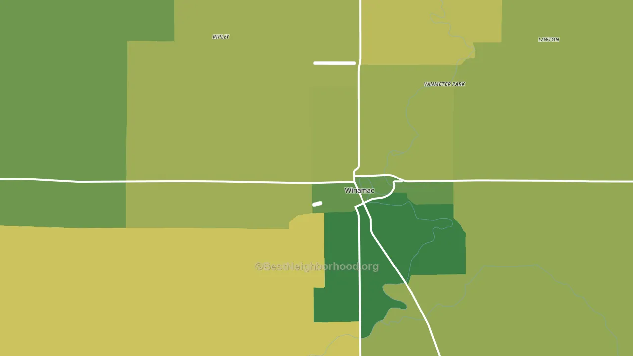 Winamac, IN block-group voter-turnout map