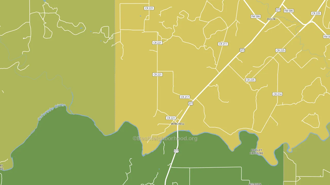 Winchell, TX block-group voter-turnout map