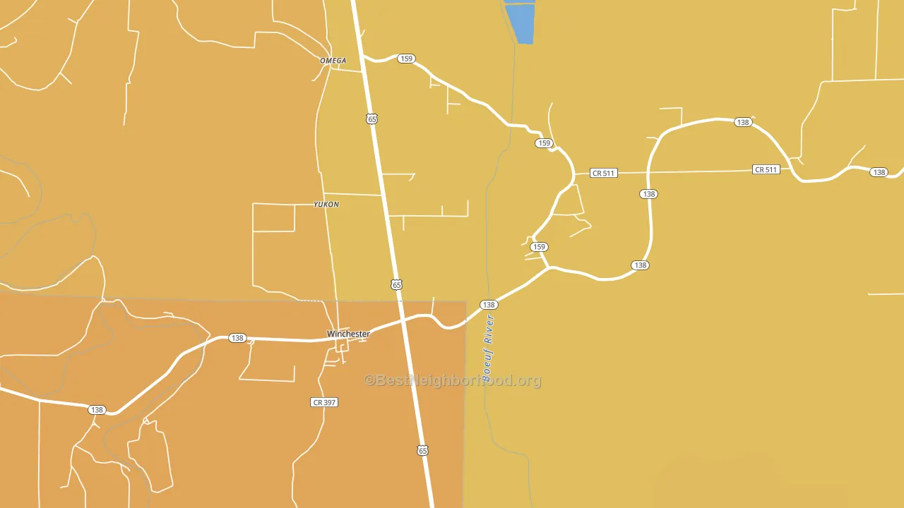 Winchester, AR block-group voter-turnout map