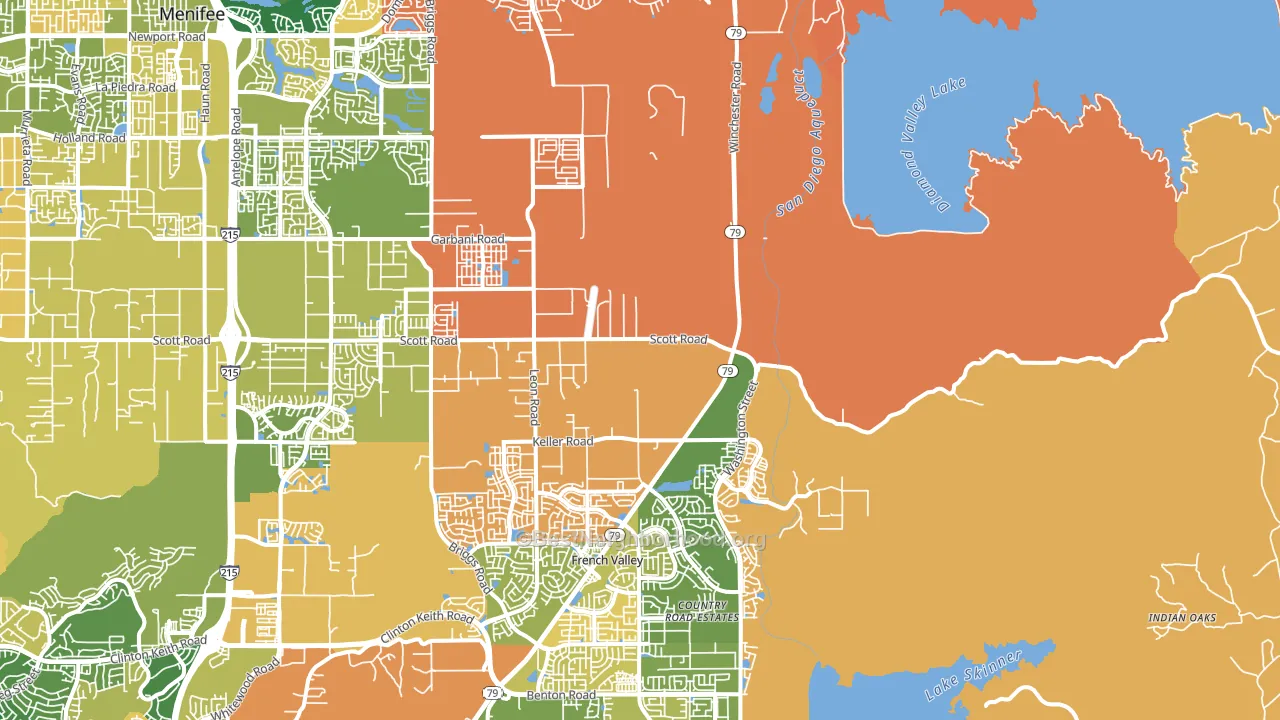 Winchester, CA block-group voter-turnout map