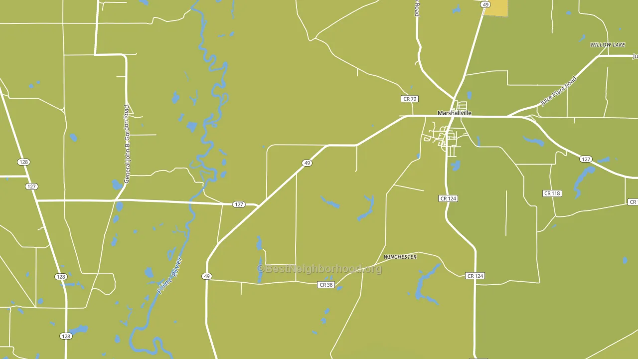 Winchester, GA block-group voter-turnout map