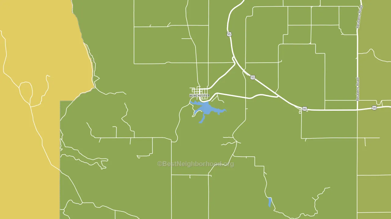 Winchester, ID block-group voter-turnout map