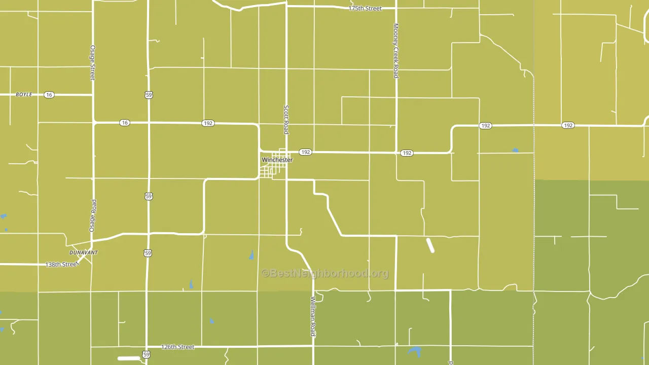 Winchester, KS block-group voter-turnout map