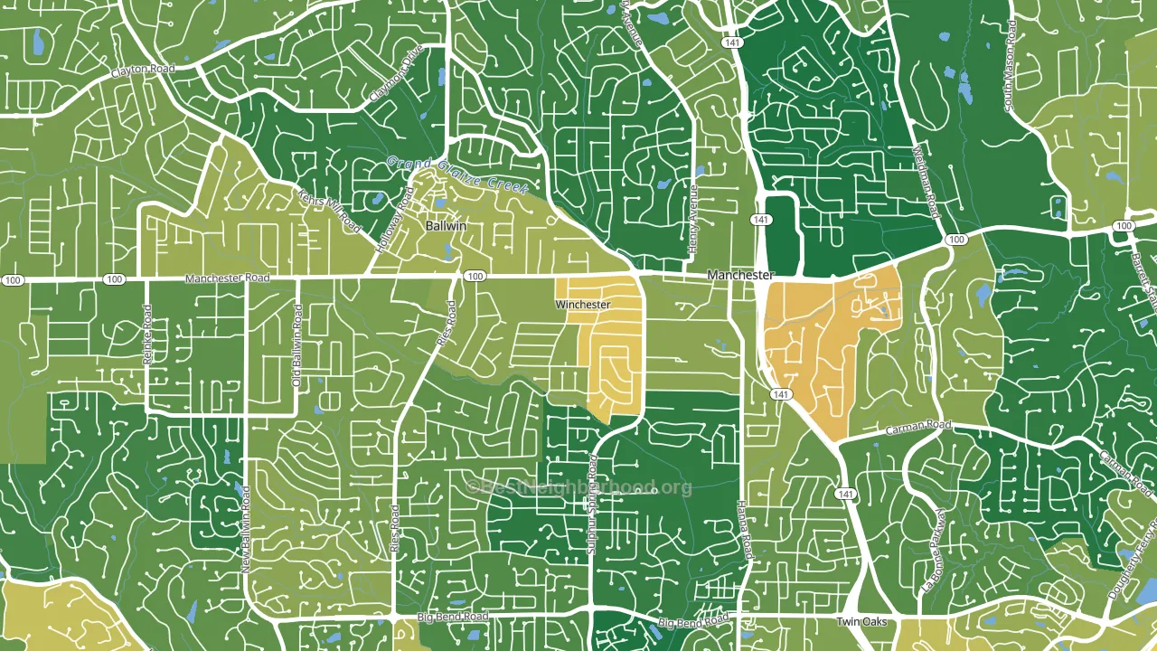 Winchester, MO block-group voter-turnout map