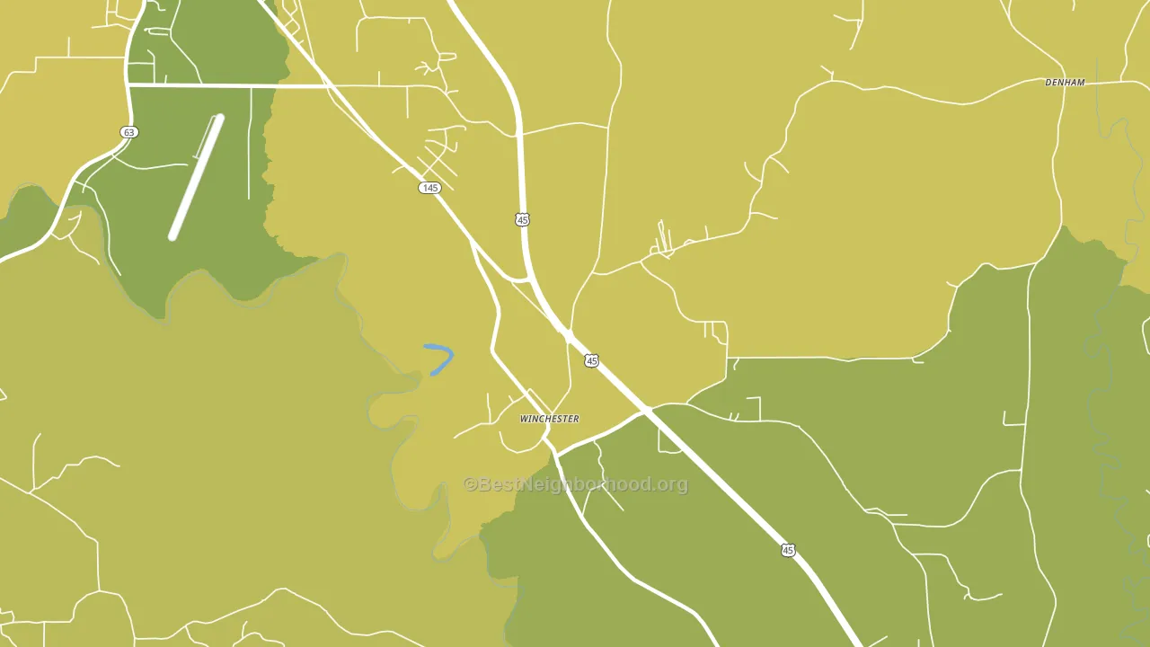 Winchester, MS block-group voter-turnout map