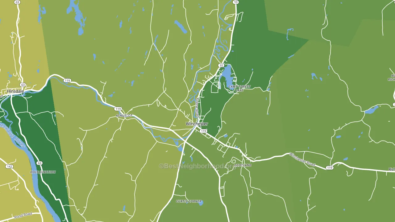 Winchester, NH block-group voter-turnout map