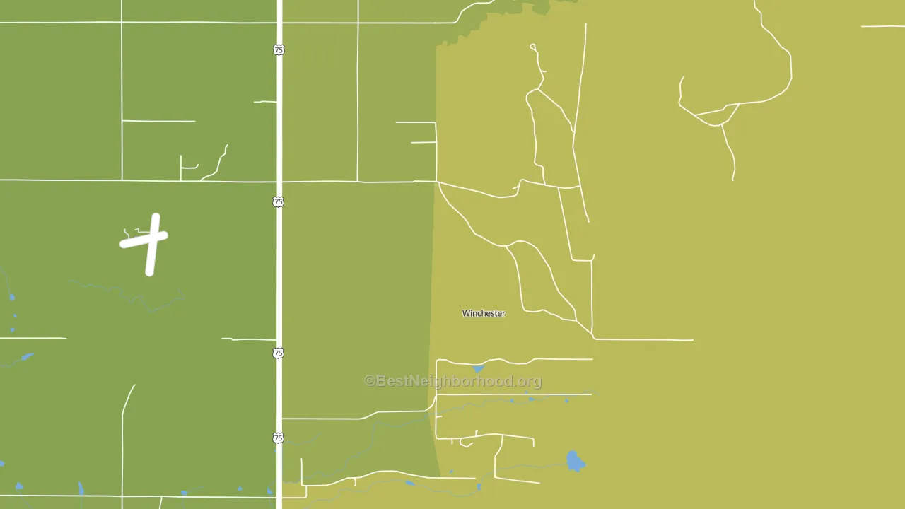 Winchester, OK block-group voter-turnout map
