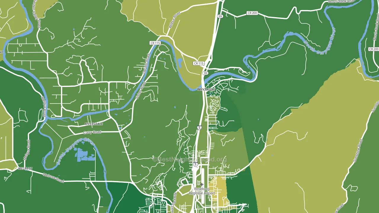 Winchester, OR block-group voter-turnout map
