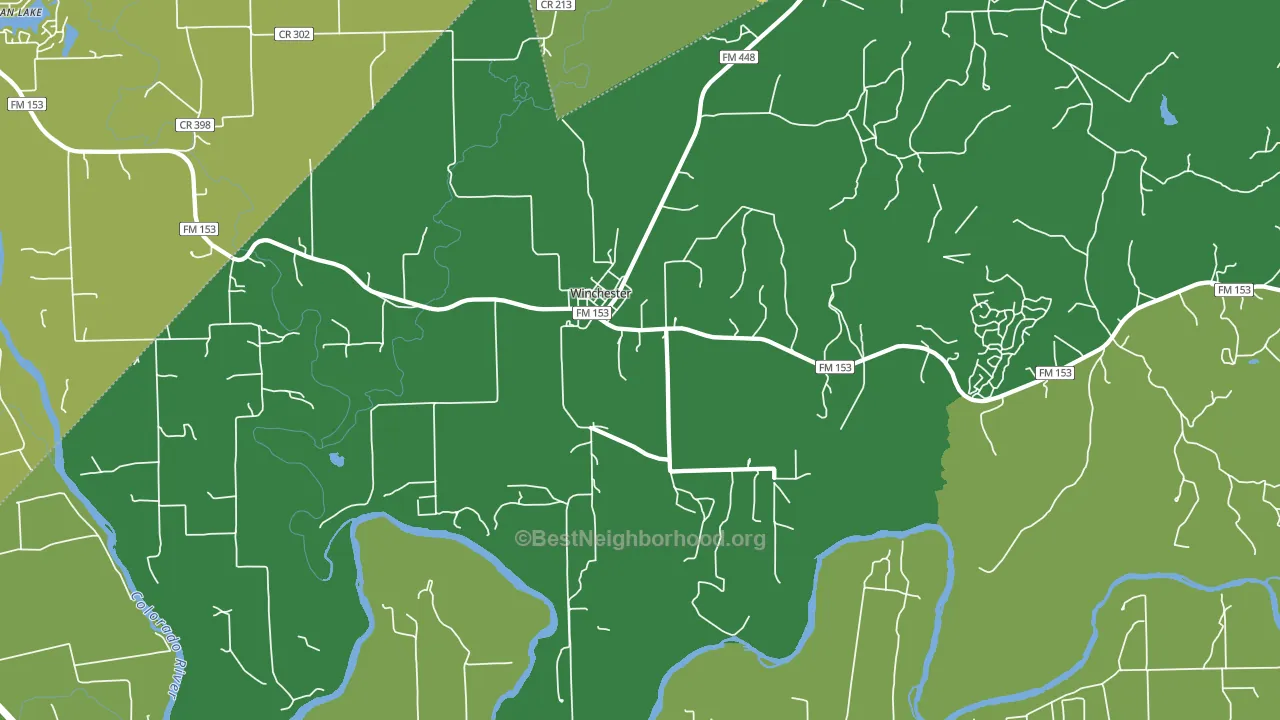 Winchester, TX block-group voter-turnout map
