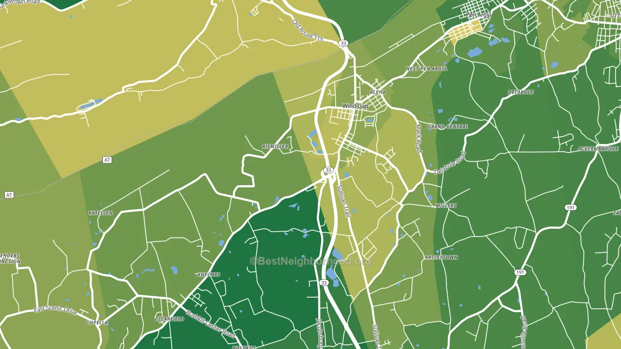 Wind Gap, PA block-group voter-turnout map