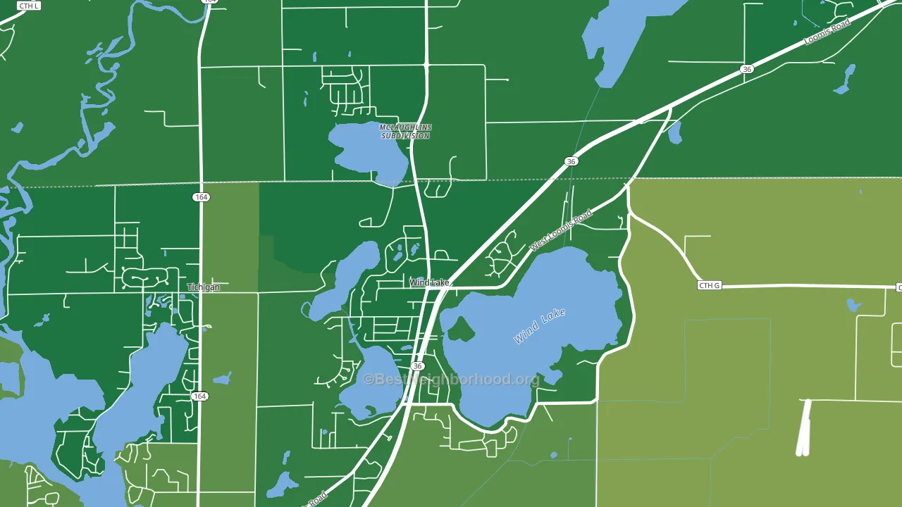 Wind Lake, WI block-group voter-turnout map