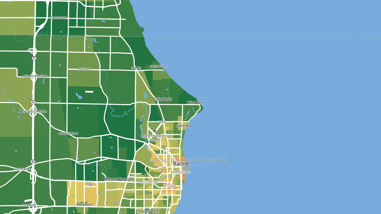 Wind Point, WI block-group voter-turnout map