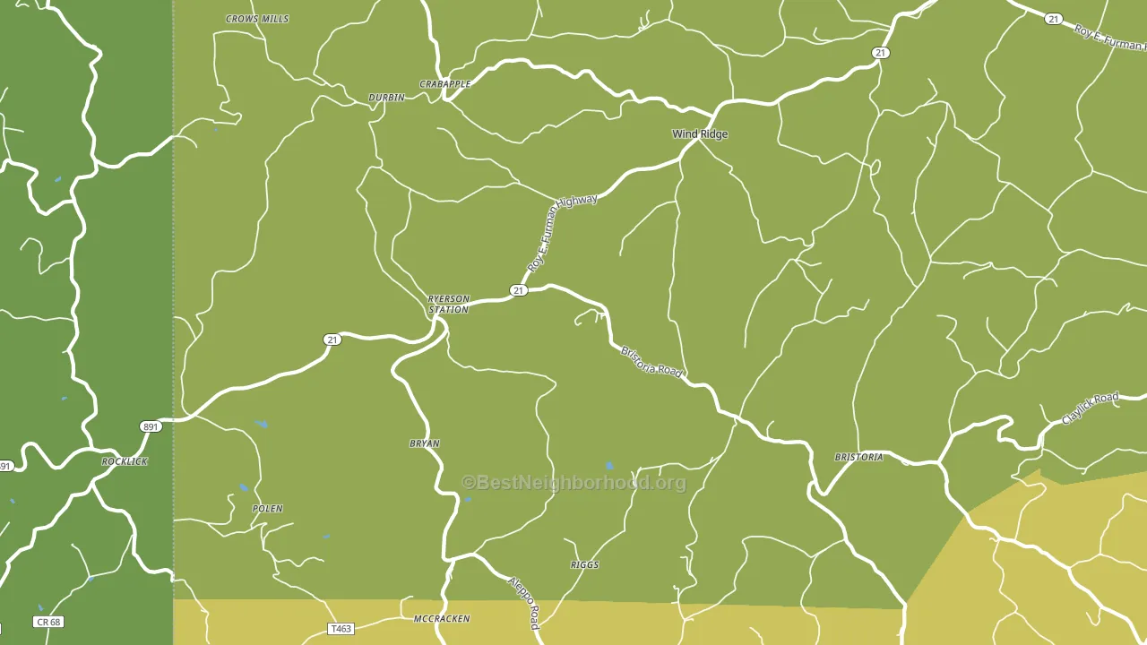 Wind Ridge, PA block-group voter-turnout map
