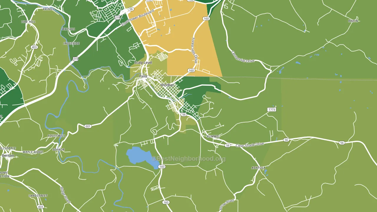 Windber, PA block-group voter-turnout map