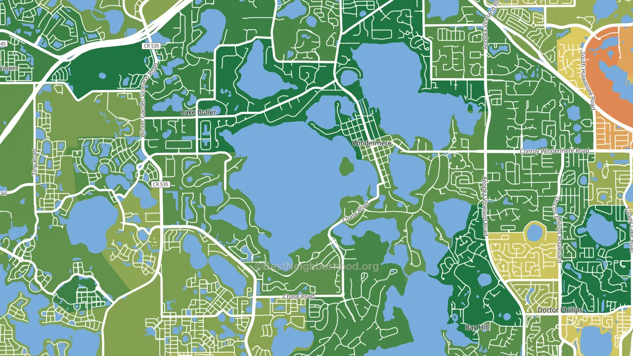 Windermere, FL block-group voter-turnout map