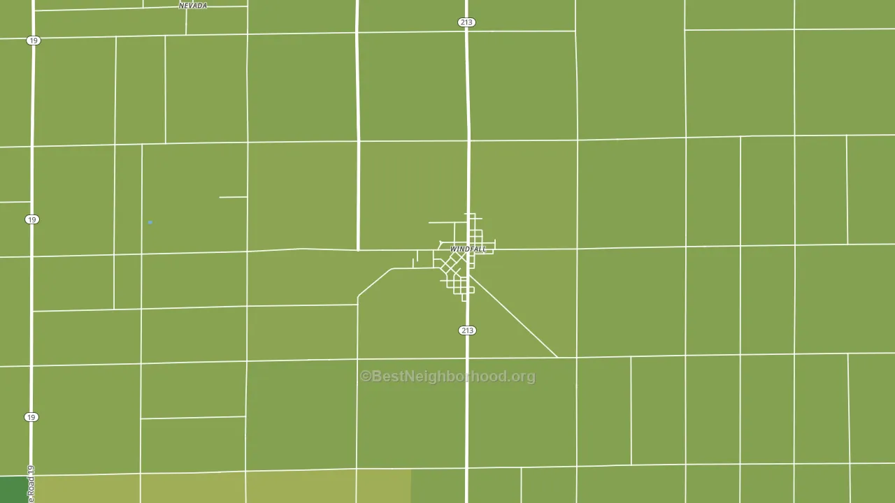 Windfall City, IN block-group voter-turnout map